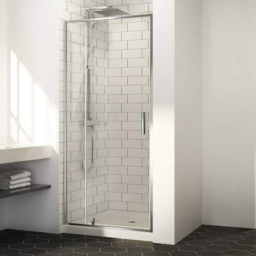 TASSILI SUPRA Labrador Shower Door 38 in. Clear Glass Chrome Finish