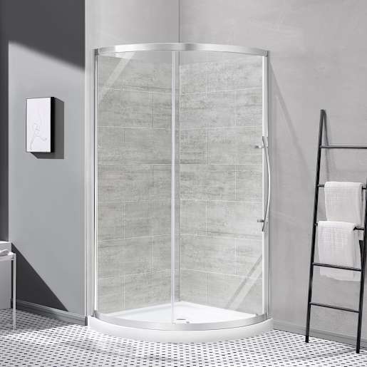 Claire Round Corner Shower 38 in. Clear Glass Chrome Finish