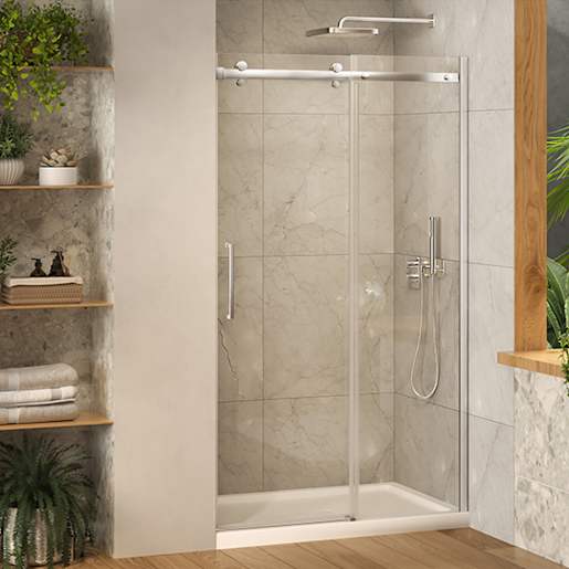 Douche en alcôve Alaska finition ronde chrome 48 po x 32 po TASSILI SUPRA