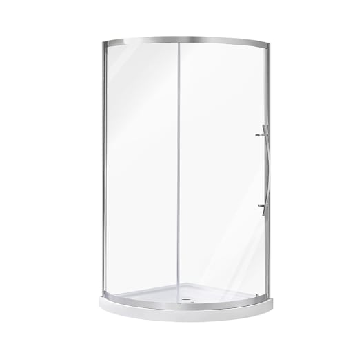 Claire Round Corner Shower 34 in. Clear Glass Chrome Finish