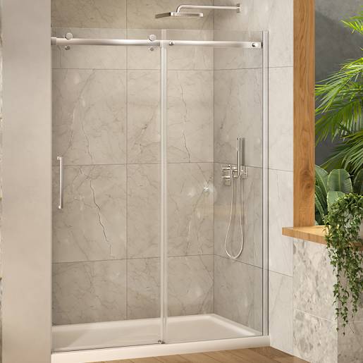 TASSILI SUPRA Alaska Sliding Shower Door 60 in. Round Finish Chrome