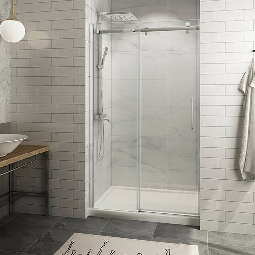 Porte de douche coulissante Alaska finition carrée chrome 60 po TASSILI SUPRA