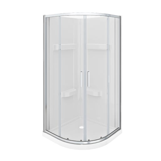 Douche de coin néo-ronde Norvège verre clair finition chrome 36 po TASSILI
