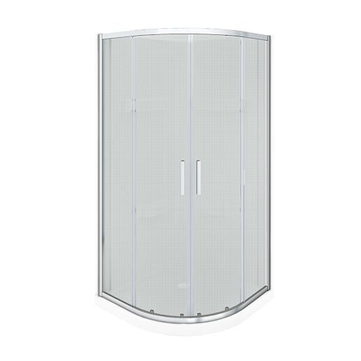 TASSILI Norvège Neo-Round Corner Shower 36 in. Frosted Glass Chrome