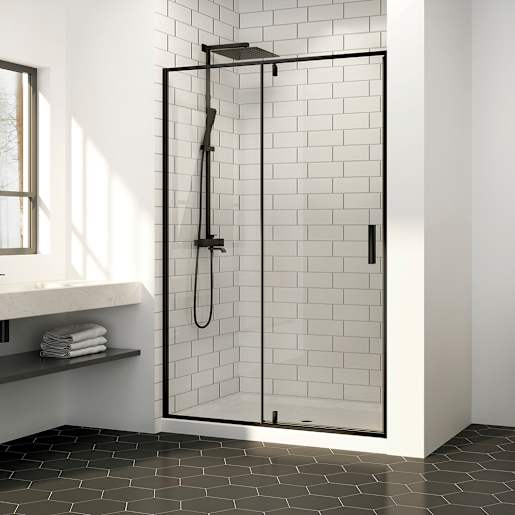 Douche en alcôve Labrador finition noire 48 po x 32 po TASSILI SUPRA