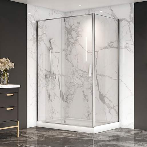 Douche en coin Labrador finition chrome 48 po x 32 po TASSILI SUPRA