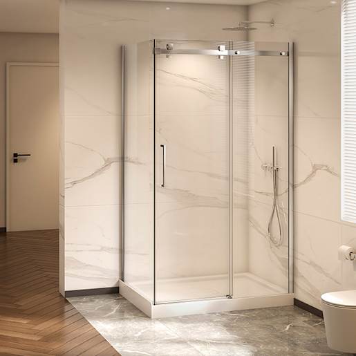 TASSILI SUPRA Alaska Corner Shower Square Finish Chrome 48 in x 36 in