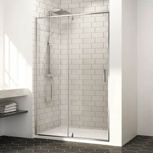 TASSILI SUPRA Labrador Low Base Alcove Shower Chrome Finish 48 in x 32 in