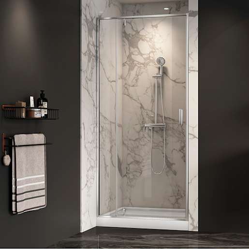 TASSILI SUPRA Labrador Alcove Shower Chrome Finish 40 in x 32 in