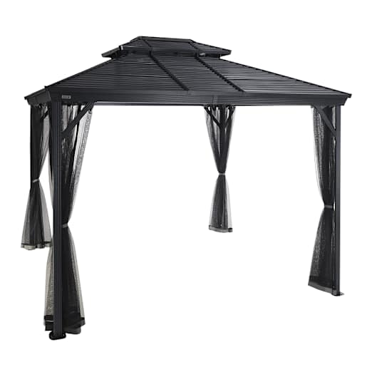 Abri soleil en aluminium et acier Ventura II gris 10 pi x 10 pi