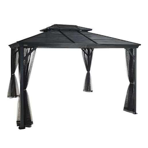Abri soleil en aluminium et acier Ventura II gris 10 pi x 12 pi