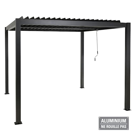Pergola en aluminium Solis noire 10 pi x 13 pi VERTUO