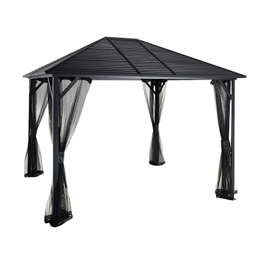 Abri soleil en aluminium et acier Tofino noir 10 pi x 10 pi