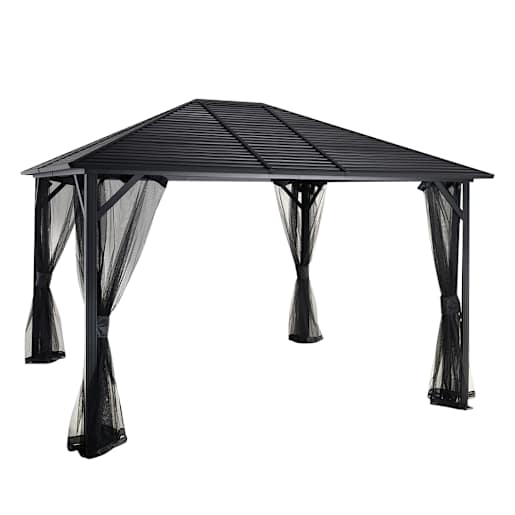 Abri soleil en aluminium et acier Tofino noir 10 pi x 12 pi