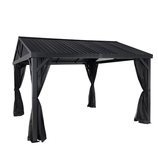 Abri soleil en aluminium et acier Olden noir 10 pi x 12 pi