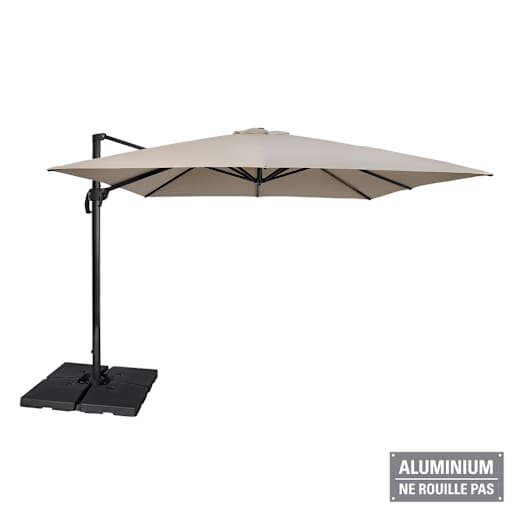 Parasol déporté en aluminium beige 9 pi 8 po x 9 pi 8 po VERTUO