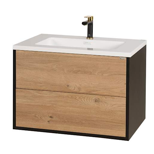 Meuble-lavabo Valentina fini pruche et noir 30 po TASSILI SUPRA