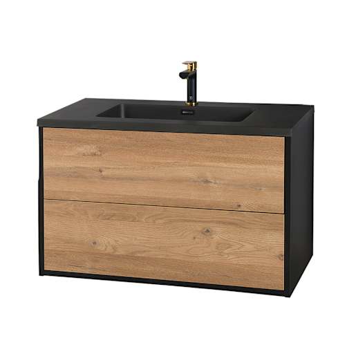 Meuble-lavabo Valentina fini pruche et noir 29 1/2 po TASSILI SUPRA