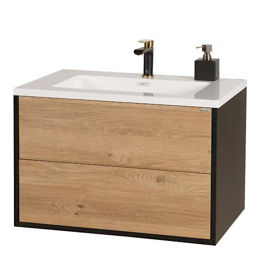 Meuble-lavabo Valentina fini pruche et noir 35 7/16 po TASSILI SUPRA