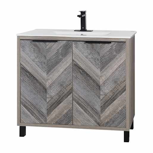 Meuble-lavabo Sienna fini chêne gris 35 7/8 po TASSILI