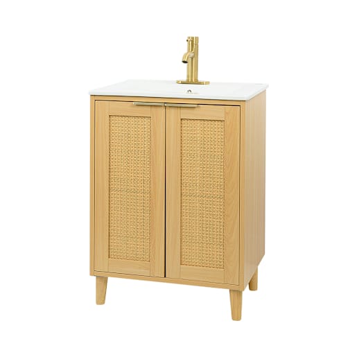 Meuble-lavabo Beatrice fini naturel 24 po TASSILI