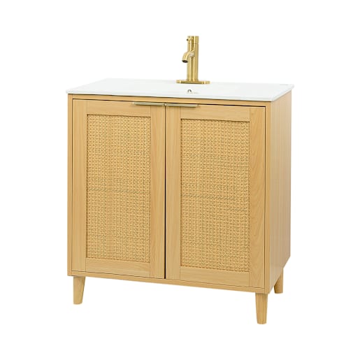 Meuble-lavabo Beatrice fini naturel 36 po TASSILI