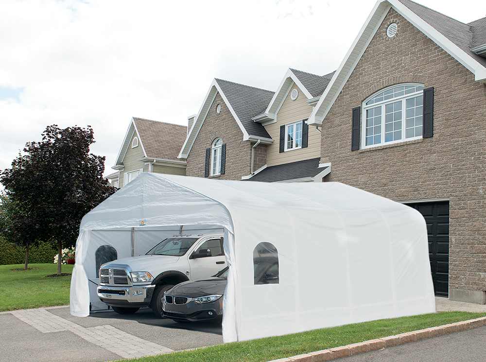 Deluxe Double Car Shelter 20 ft. x 20 ft. (7 ft. 6 in. H)