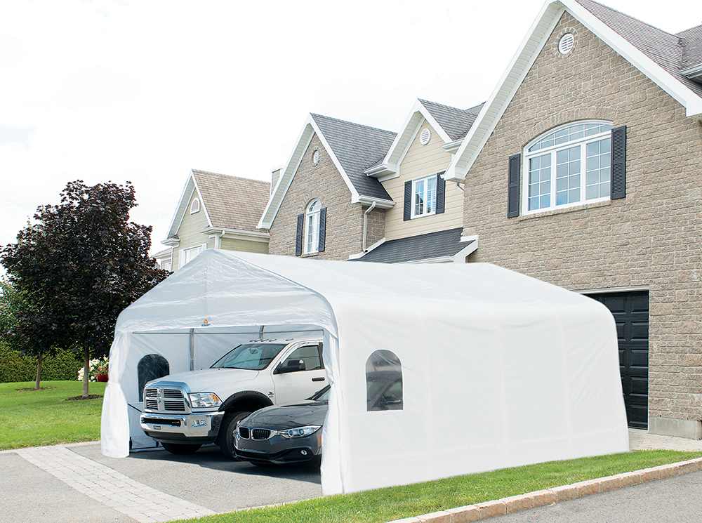 Deluxe Double Car Shelter 18 ft. x 20 ft. (7 ft. 6 in. H)