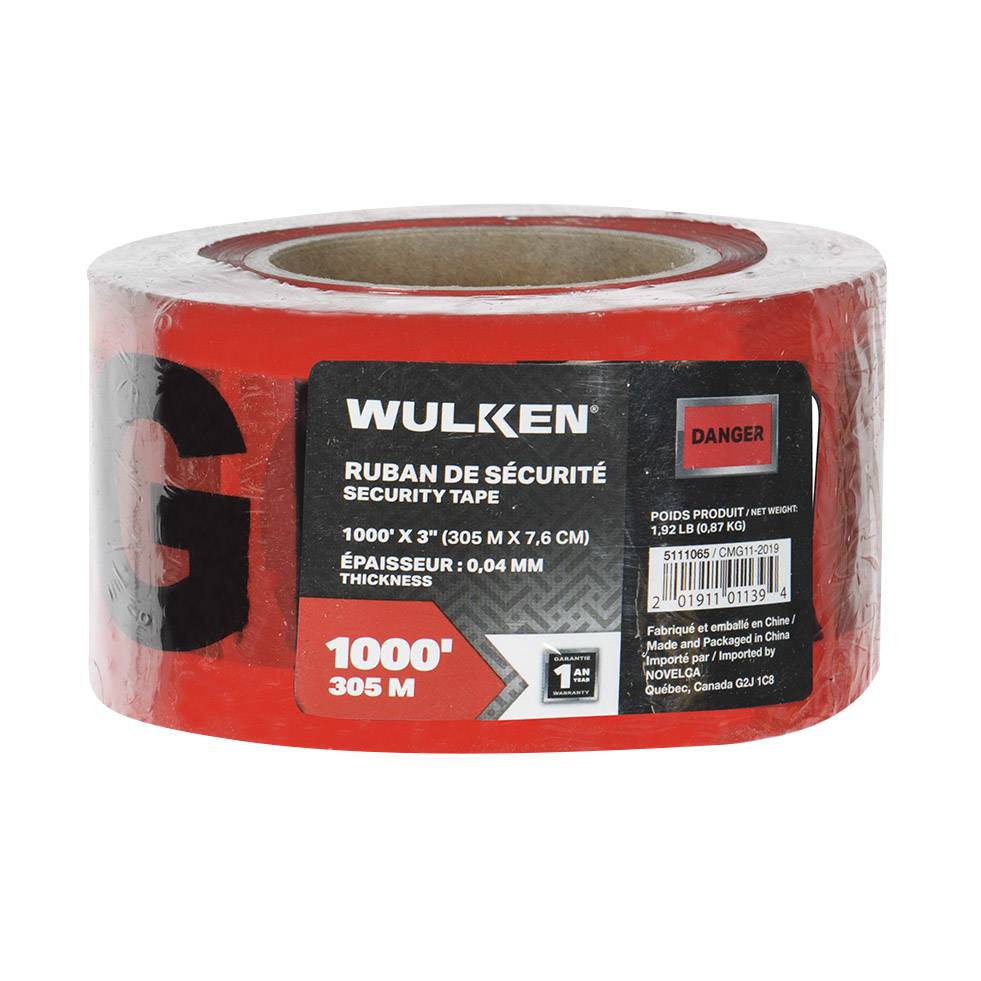 WULKEN DANGER Security Tape 3 in. x 1000 ft.