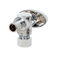 Robinet coudé Easy-Grip Push 1/2 po x 3/8 po compression