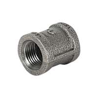 Raccord droit en acier noir 1/2 po (FxF)