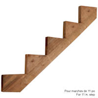 Pre-cut pressure-treated brown stair stringer, 5 steps (2x12)