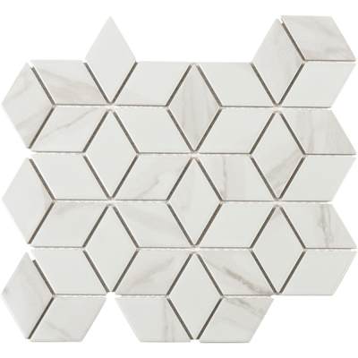 Mosaïque de céramique Cubes Carrara 10 1/2 po x 12 po