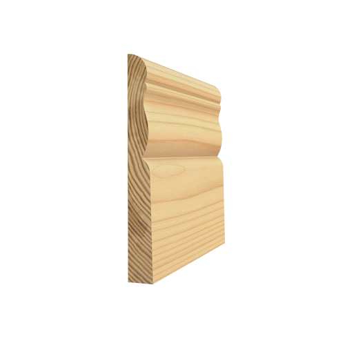 Plinthe coloniale en pin clair jointé 7/16 po x 3 1/2 po x 8 pi