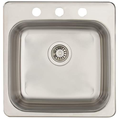 Évier de cuisine simple en acier inoxydable 20 po x 20 3/8 po