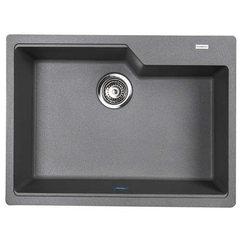 Évier de cuisine simple en granit gris pierre 22 1/16 po x 19 11/16 po KINDRED