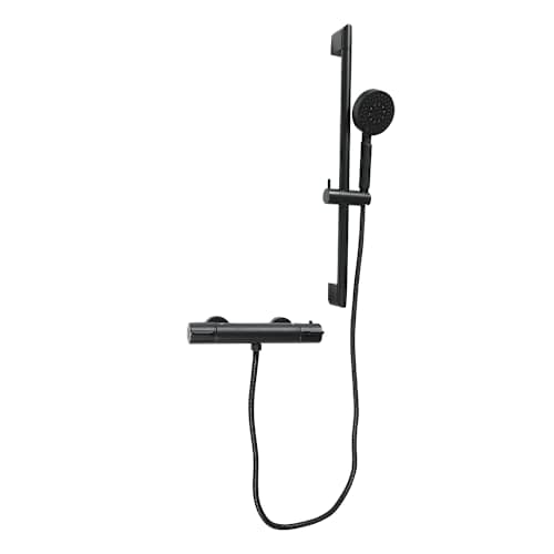 Robinet de douche thermostatique avec douchette 5 jets Azzurra noir TASSILI SUPRA