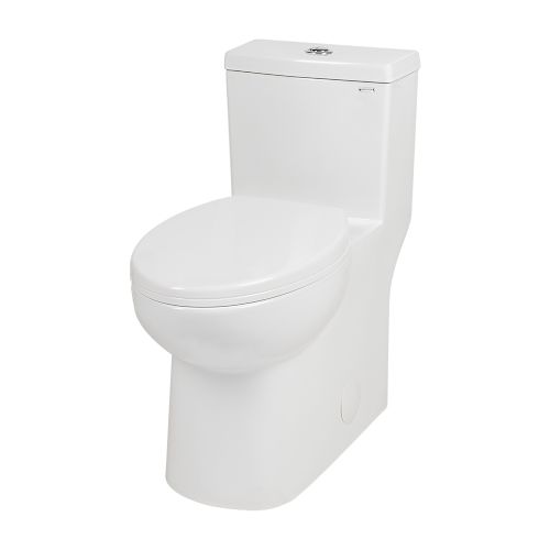 Toilette allongée monobloc à double chasse Edna 4 L/6 L blanc TASSILI