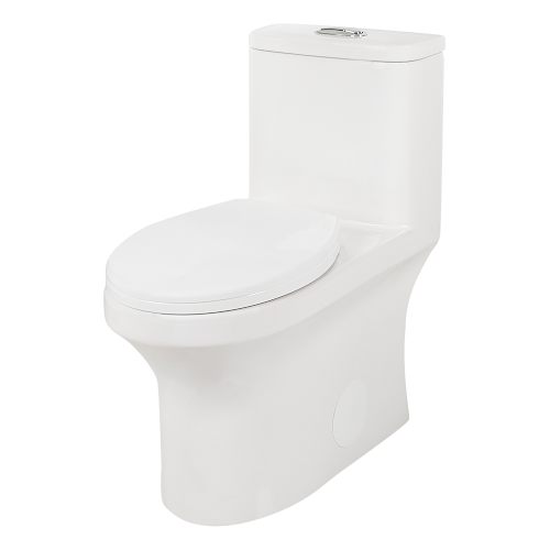 Toilette ronde monobloc à double chasse Wyro 4 L/6 L blanc