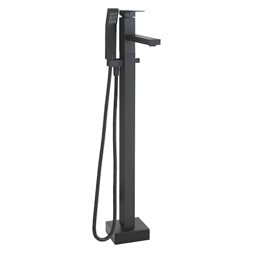 Robinet pour baignoire autoportante avec douchette 1 poignée Tolomeo noir TASSILI SUPRA