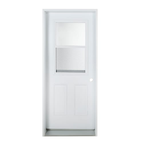 Porte d'entrée en acier énergétique B03 34 po blanc