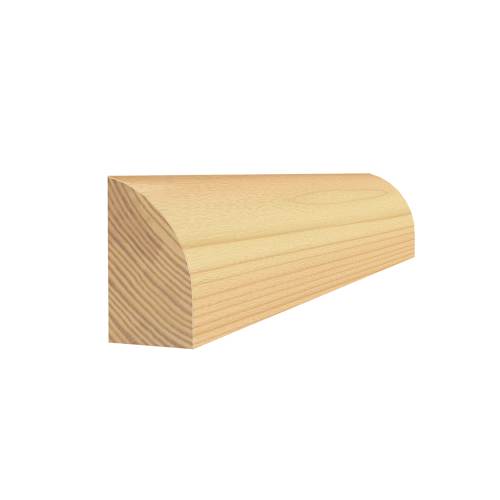 Quart de rond clair jointé 7/16 po x 11/16 po x 16 pi