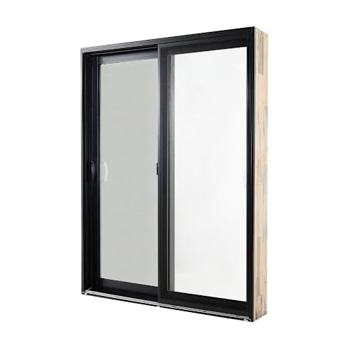 Porte patio énergétique double ouverture 6 pi noir