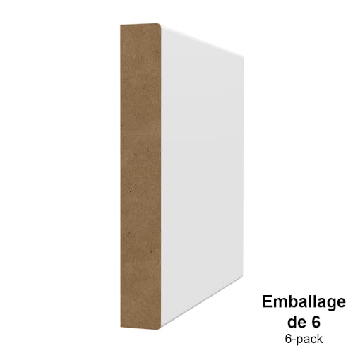 Plinthe rectangulaire en fibre de bois 1/2 po x 3 1/2 po x 8 pi Pqt/6