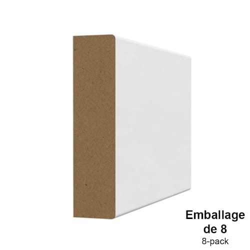 Cadrage rectangulaire en fibre de bois 5/8 po x 2 1/2 po x 85 po Pqt/8