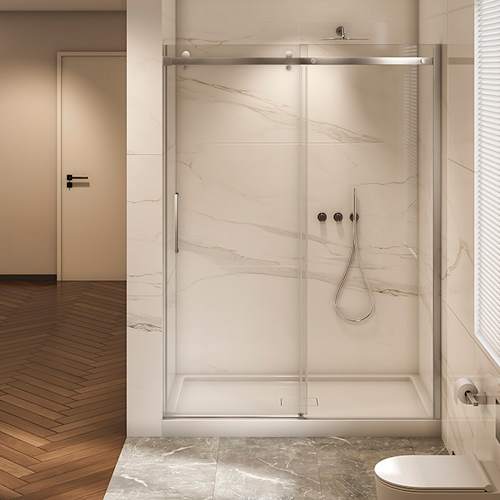 Douche en alcôve Alaska finition ronde chrome 60 po x 36 po TASSILI SUPRA