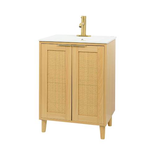 Meuble-lavabo Beatrice fini naturel 24 po TASSILI