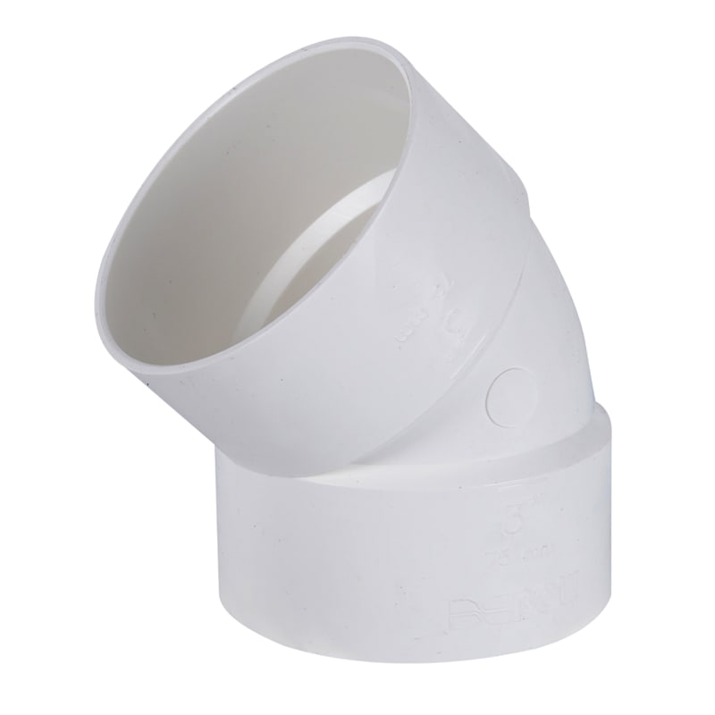 Coude 45° PVC/BNQ 3 po (F x F)