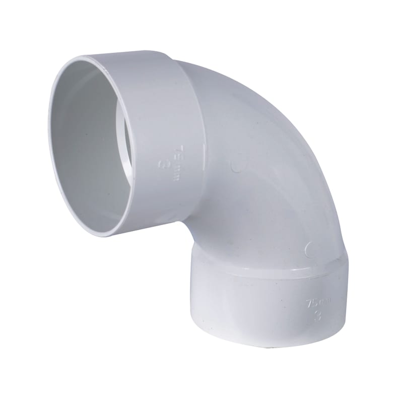 Coude 90° PVC/BNQ 3 po (F x F)