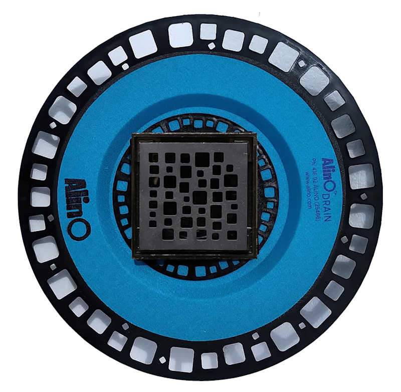 DRAIN ABS 2-EN-1 4 PO X 4 PO NOIR